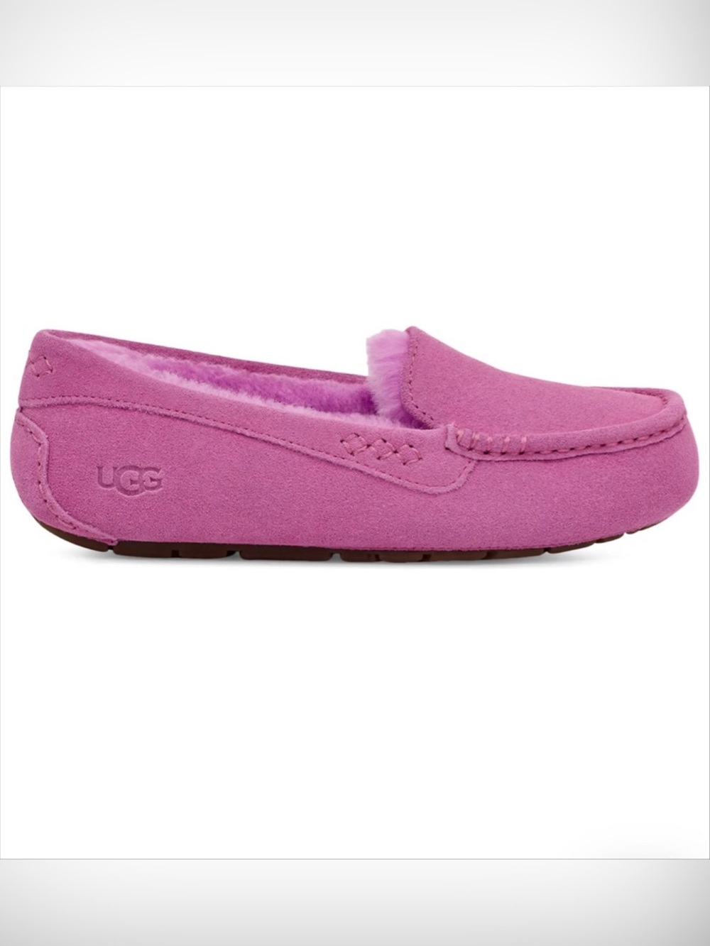 Ugg Australia Ansley Purple Pink Cloud Moc Toe Suede Wool Moccasins (Size 6)